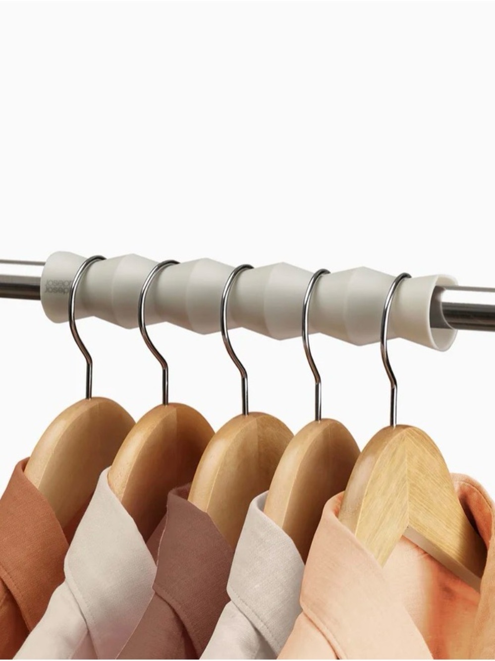 Adjustable White Closet Rod Hook Organizer - Home Storage & Organization